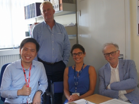 Jate Ratanachina pictured with colleagues as he joins our group on a three-year PhD programme - 15 June 2017