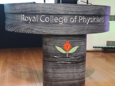 Image of RCP podium - Jo Feary spoke at the Royal College of Physicians Acute and General Medicine conference, held 28 to 30 October 2019 at the Royal College of Physicians, London