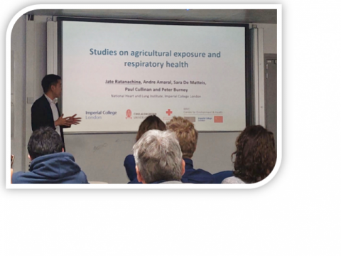 Image of Jate Ratanachina presenting at the MRC Centre for Environment and Health 'Training Programme Annual Meeting', held at KCL, London - 4 December 2019
