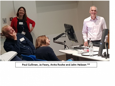 Image of Paul Cullinan, Jo Feary, Anita Roche and John Hobson - some of the speakers at our 'Occupational Lung Disease - Keeping up to Date' study day, held 12 Sept 2019 at the National Heart and Lung Institute, London SW3